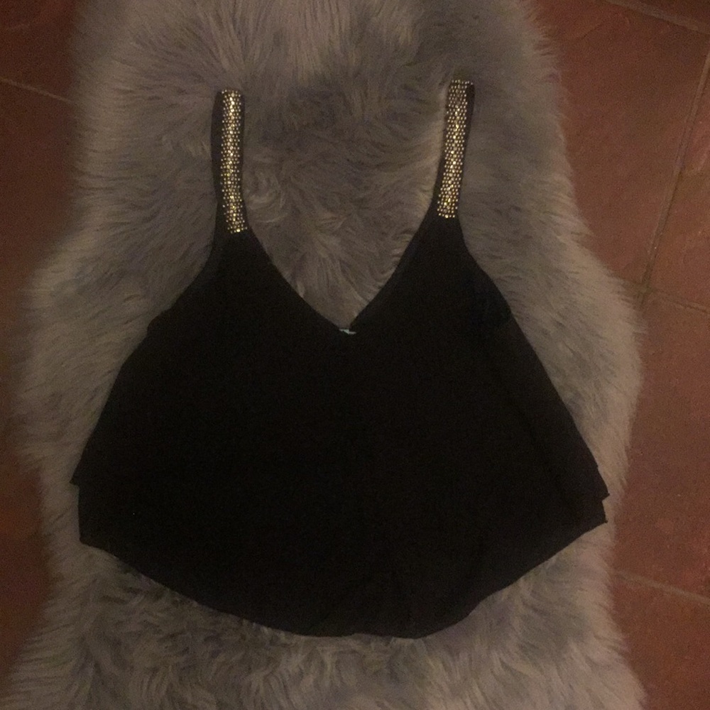 Black crop blouse